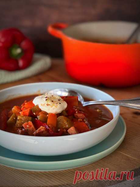Soljanka mit Letscho 🌶️ schnelles, einfaches Rezept 🌶️ gut zur Resteverwertung in der Küche 🌶️ unbedingt probieren - so lecker!