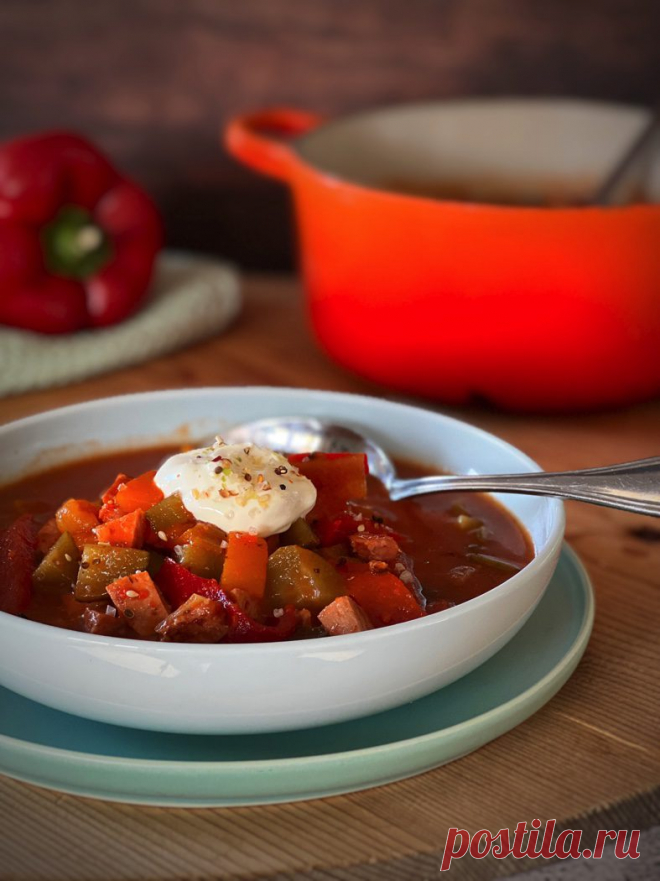 Soljanka mit Letscho 🌶️ schnelles, einfaches Rezept 🌶️ gut zur Resteverwertung in der Küche 🌶️ unbedingt probieren - so lecker!