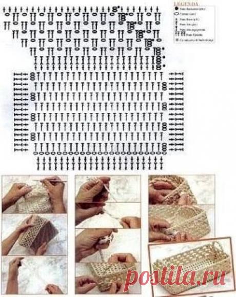 Корзинки из шпагата крючком