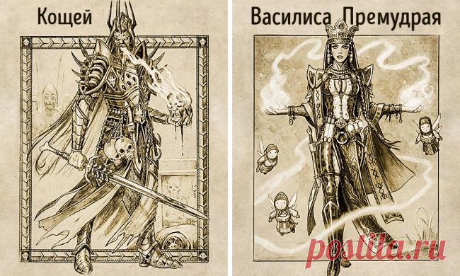 Художник нарисовал персонажей русских народных сказок и сделал это смело