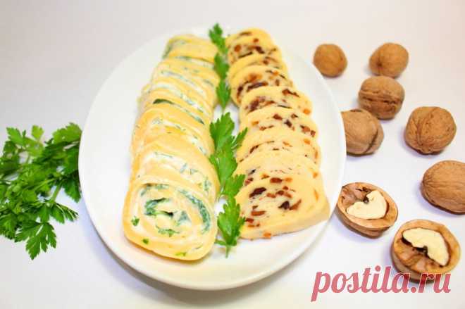 Сырные рулеты с двумя разными начинками - Простые рецепты Овкусе.ру