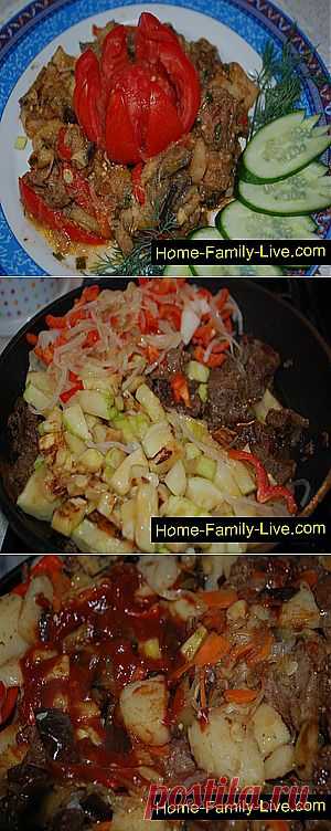 Кулинарные рецепты Мясо с овощами - пошаговый фоторецепт - овощное рагу с мясом