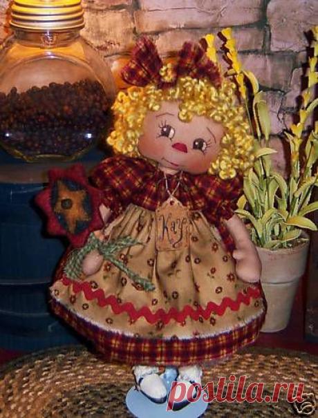 Очень милая примитивная куколка. Выкройка.