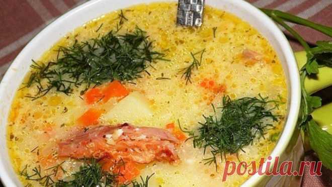 (+2) Ароматный супчик с копчёной курицей и плавленным сырком