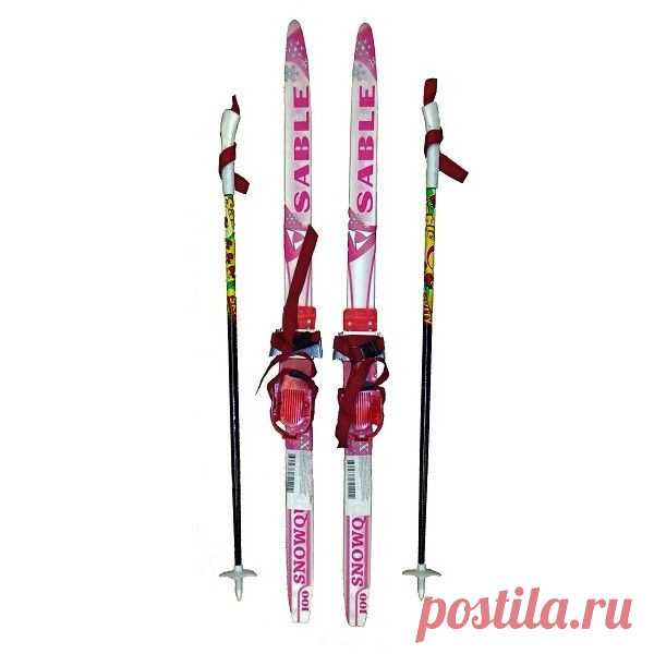 Детский лыжный комплект Sable (лыжи+палки+комбин.крепл.) рост 100 за 1050 рублей!