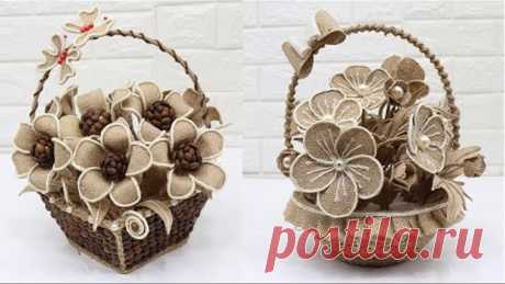 4 Beautiful Jute Flower Basket |