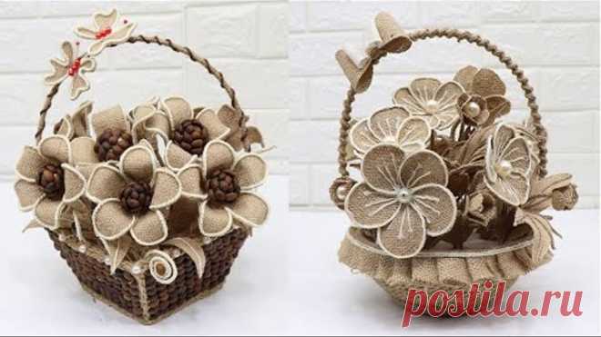 4 Beautiful Jute Flower Basket |