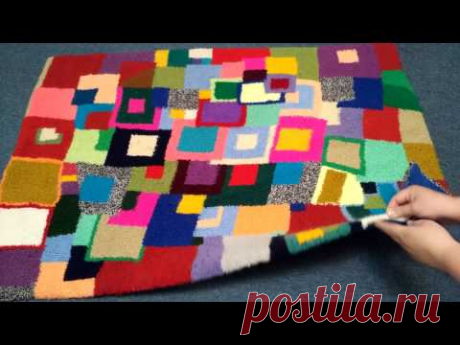 Супер Коврик из остатков ниток [От безделья Рукоделие] - YouTube
