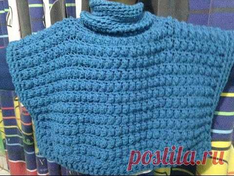 Chaleco tipo Poncho a Crochet/todas las tallas