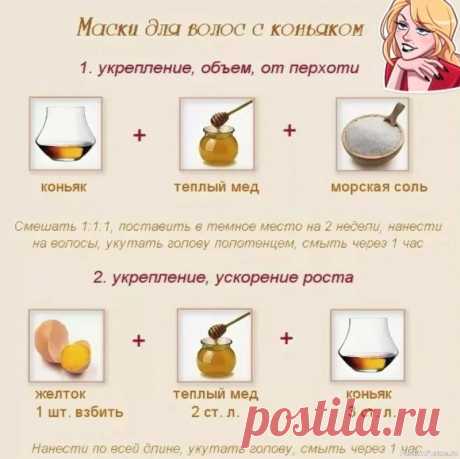 Секреты красоты. Маска для волос с коньяком .