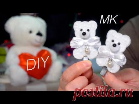 Мишки ми-ми-мишки Самые милые заколки канзаши Cutiest Teddies Ever kanzashi