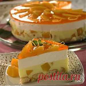 Чизкейк с персиками.