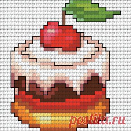 Скачайте схемы Миниатюра «Пирожное», вид рукоделия Вышивка крестом - Валентина.ру