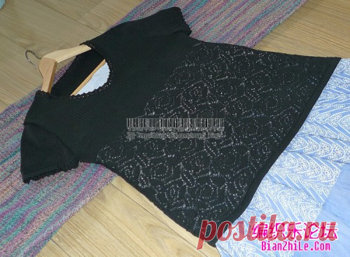 Роза с короткими рукавами трикотажные ажурный узор свитер с графическим узором - вяжут Le Forum