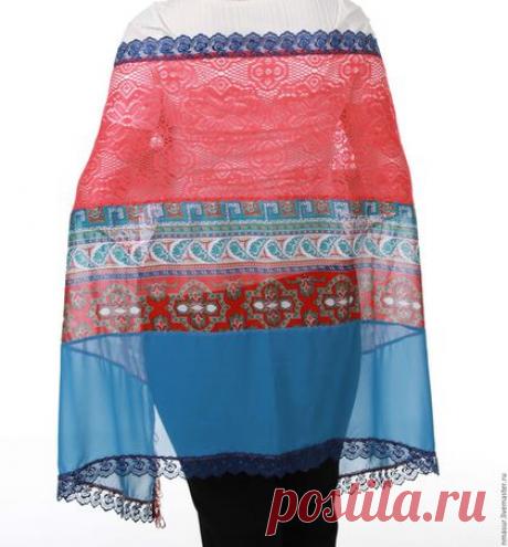 Купить Палантин &quot;Яркое настроение &quot; - легкий шарфик, легкий шарф, авторская ручная работа