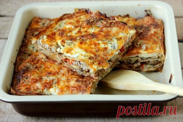 Ленивая лазанья с грибами — рецепт с фото пошагово