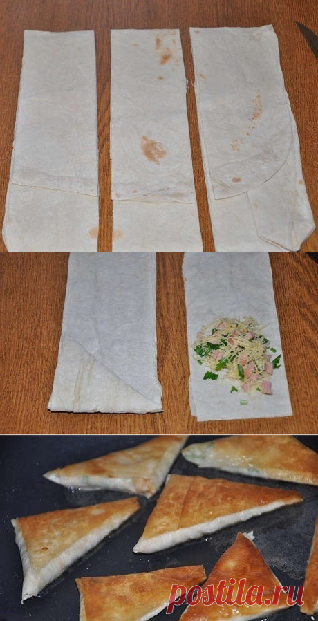 Как приготовить нет ничего проще чем приготовить эти замечательные и сытные пирожки. все что вам понадобится это армянский лаваш, сыр и ветчина. - рецепт, ингредиенты и фотографии