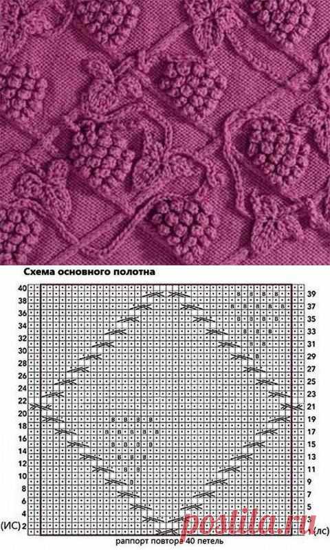 Узор для вязания спицами «Виноградная лоза» | Лаборатория домашнего хозяйства