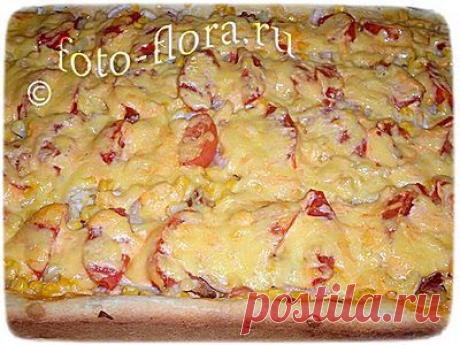 Оригинальная пицца с курицей копченой - Рецепты домашней выпечки