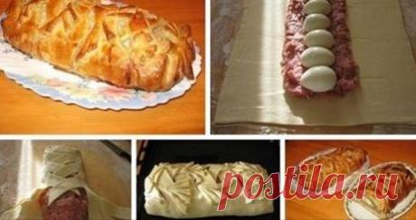 Мясной рулет в тесте по-домашнему. Это очень вкусно. Я готовлю всегда сразу 2 порции, так как для трех мужчин одного рулета маловато будет