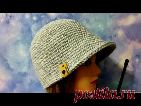 КЕПКА весна-осень крючком. Кепочка для начинающих.
