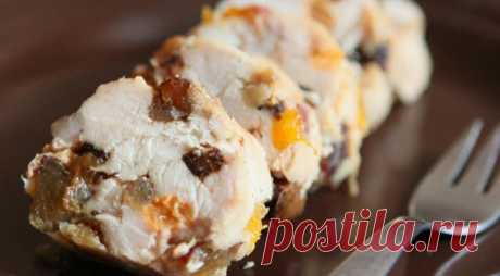 Куриный рулет с сухофруктами, пошаговый рецепт с фото