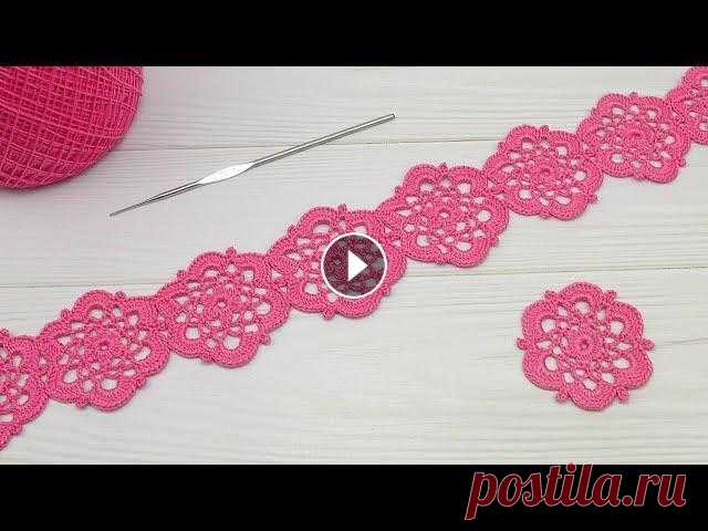 БЕЗОТРЫВНОЕ вязание крючком ЛЕНТОЧНОЕ КРУЖЕВО из цветочных мотивов Crochet Ribbon Lace Motif Flower Мастер-класс по безотрывному вязанию шестиугольных мотивов крючком. ПОЛОТНО из этих мотивов : @Уроки ВЯЗАНИЯ Литке Татьяны @Уроки ВЯЗАНИЯ для начинающ...