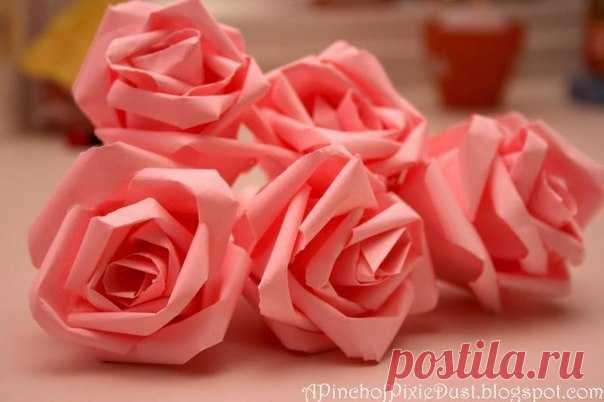 Роза из бумаги - необычный способ создания / Удивительное искусство