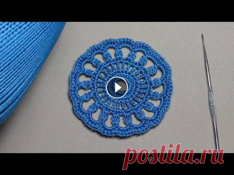 Как связать ажурный мотив круг - вязание крючком для новичков - Education crochet Подробный урок вязания крючком круглого мотива. Курсы вязания крючком для новичков. Обучающее видео по вязанию крючком. Crochet for beginners....