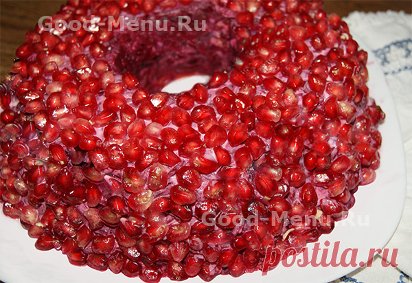 Салат ГРАНАТОВЫЙ БРАСЛЕТ - рецепт с пошаговыми фото
