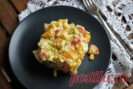 Салат с крабовыми палочками и апельсином | Креаликум