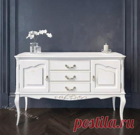 Широкий комод-консоль цвета слоновая кость с ящиками и распашными дверцами купить по цене 59 000 руб. в Москве — интернет магазин chudo-magazin.ru