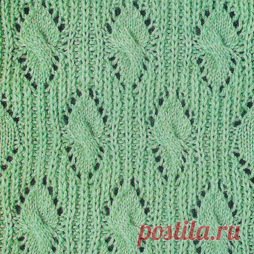 Узор № 52 - патентная резинка с ажурным узором. Схему вязания и условные обозначения вы сможете увидеть на сайте.