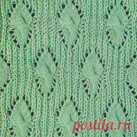 Узор № 52 - патентная резинка с ажурным узором. Схему вязания и условные обозначения вы сможете увидеть на сайте.