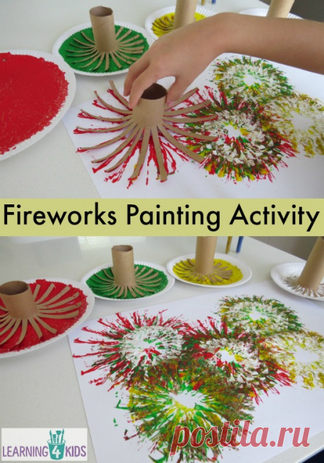 Painting Fireworks | Learning 4 Kids