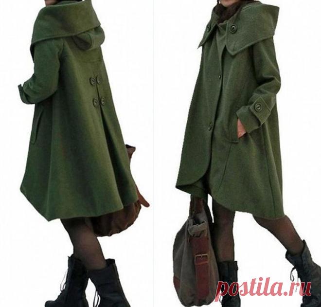 Winter wool coat dark green wool coat Hooded midi Coat | Etsy