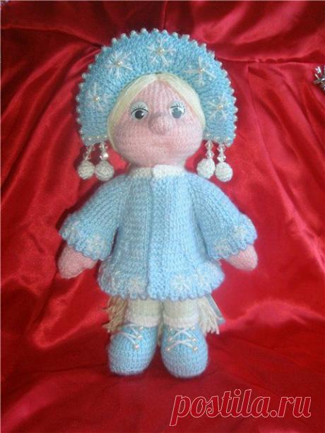 Вязаная куколка Снегурочка. Описание!