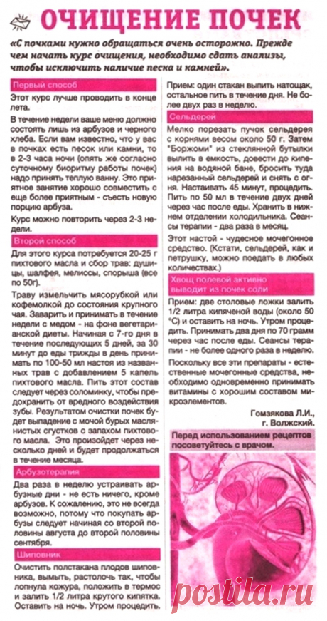Очищение почек