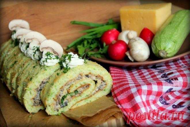 Кабачковый рулет с грибами — Sloosh – кулинарные рецепты