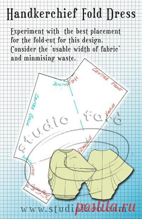 Шаблон- головоломка-Платок Сложите платье.