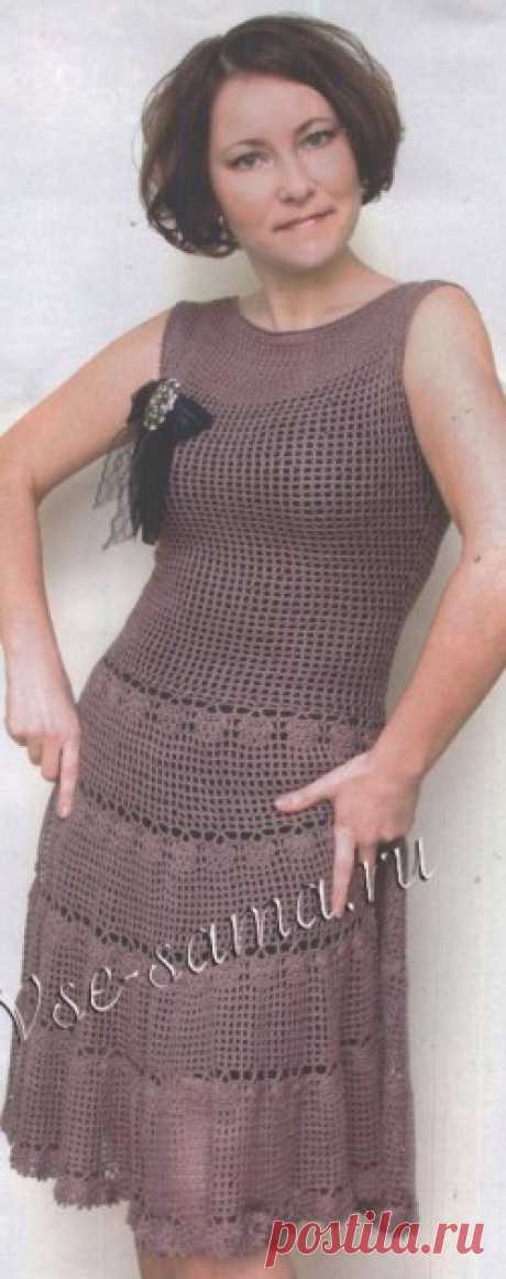 Платье крючком "Кокетка" - Платья, сарафаны крючком