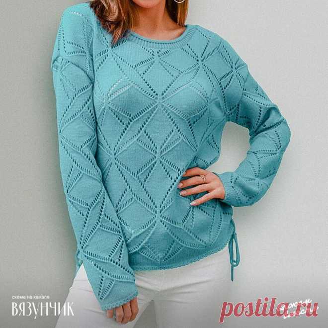 Новый крутой узор  Ещё больше схем и интересных моделей на сайте красивое-вязание.рф
