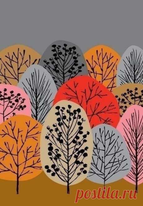 Создаём осенний лес Создаём осенний лесСделайте каждое дерево уникальным по рисунку.