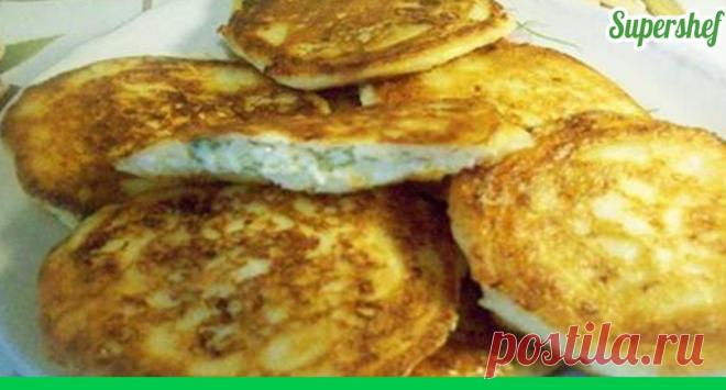 Творожные оладьи с сырной начинкой - Супер шеф