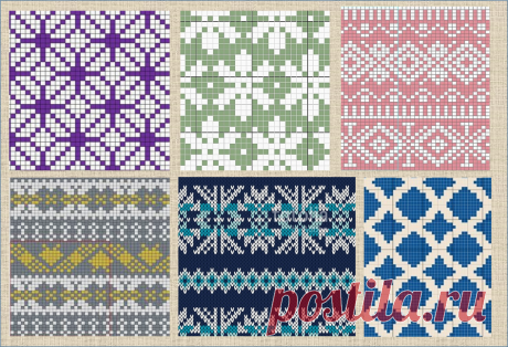 100 простых схем для жаккарда - вязание спицами | ЖАККАРДос | Яндекс Дзен