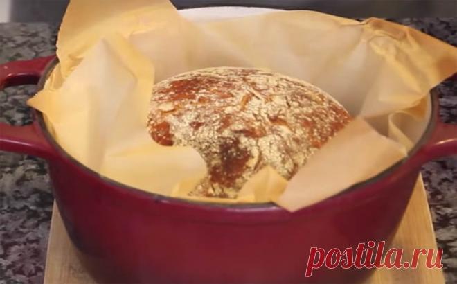 Хлеб без замеса теста: просто смешали муку с водой