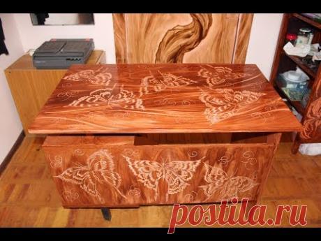 Елена Беленко, художник. Мастер-класс. Универсальный декор мебели. Роспись стола "Бабочки".