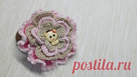 Мастер-класс по вязанию крючком резинки для волос с цветком. | Повязули. Вязание крючком и вязание С2С. | Яндекс Дзен