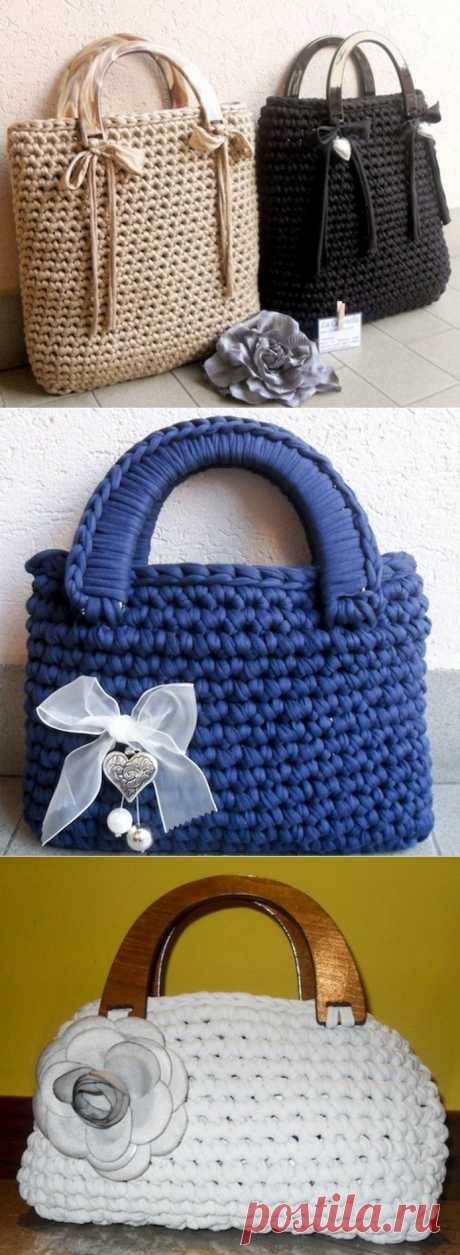 Вязаные сумки и как сделать пряжу из футболки. - Рукоделие - 1759619 - Babyblog.ru