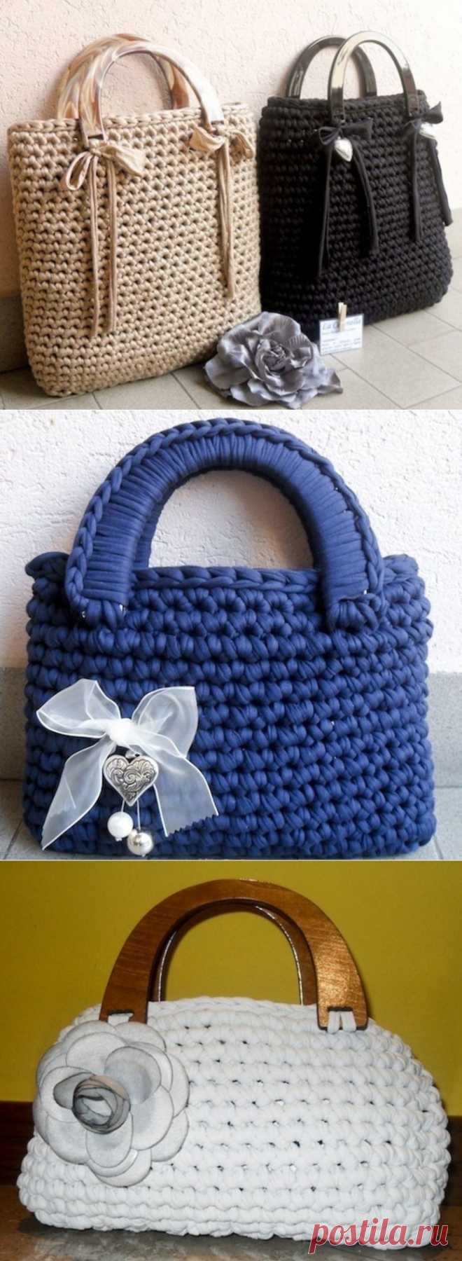 Вязаные сумки и как сделать пряжу из футболки. - Рукоделие - 1759619 - Babyblog.ru
